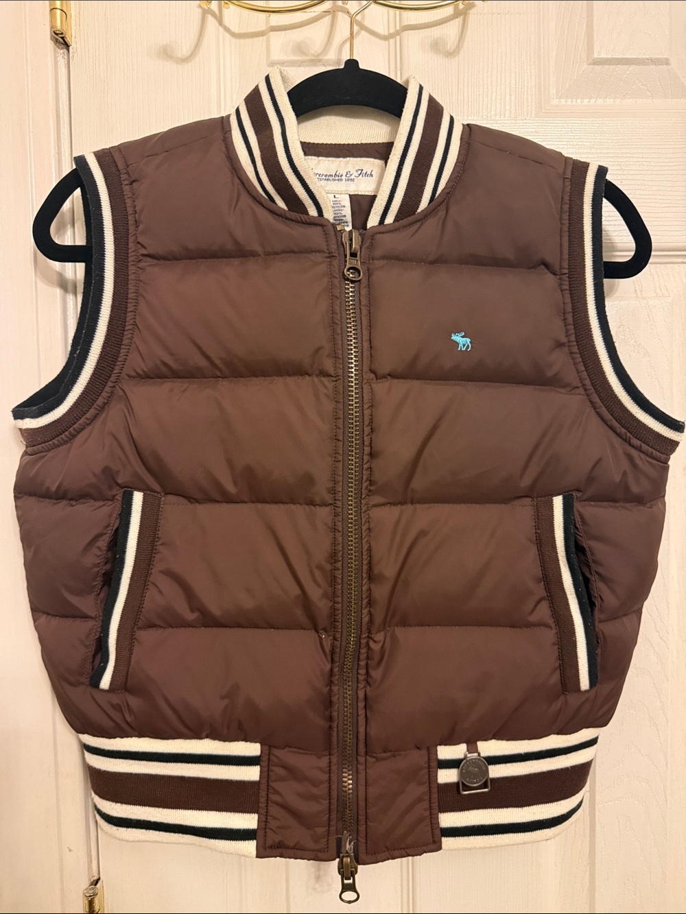 Abercrombie & Fitch Brown Quilted Puffer Vest #668